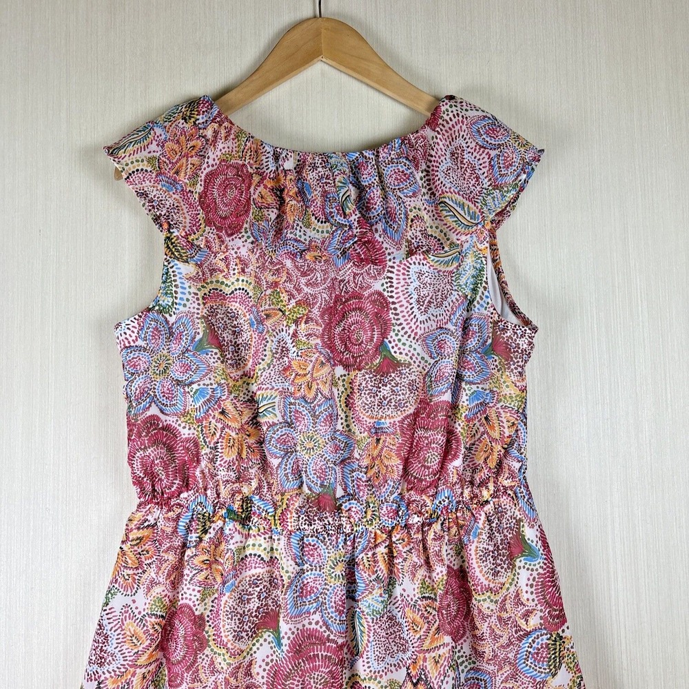 Floral Paisley Sleeveless Day Dress - Pink Multi - Picture 11 of 13